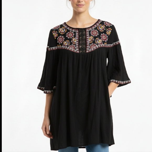 miami Tops - Miami  embroidery  tunic top